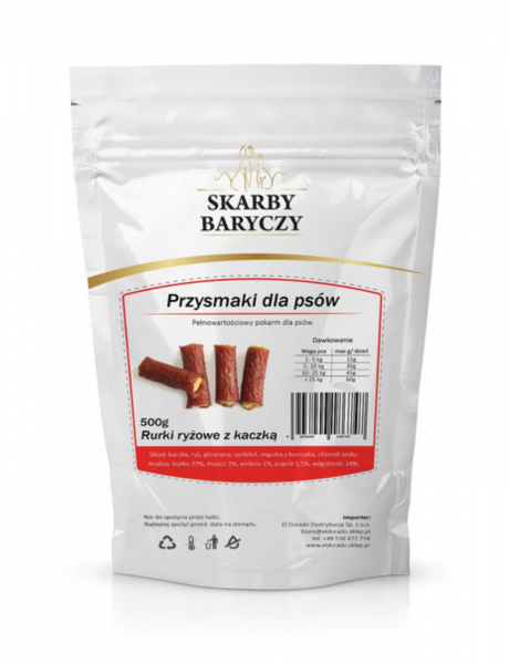 Skarby Baryczy rurki ryżowe z kaczką 500g